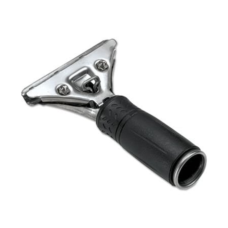 Unger , Pro Stainless Steel Squeegee Handle, Rubber Grip, Black/steel, Screw Clamp PR00